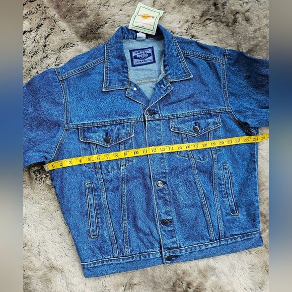 Hard Rock Cafe Guitars Denim Jacket Button Front Jean Embroidered M Unisex - Picture 12 of 13